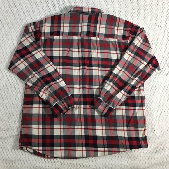 Columbia XXL, long sleeve, button down, black, red, white, gray plaid. - Picture 2 of 7